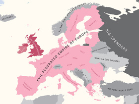 Шуточная карта Европы глазами англичан