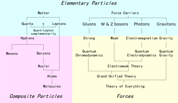 Элементарные частицы и типы взаимодействий