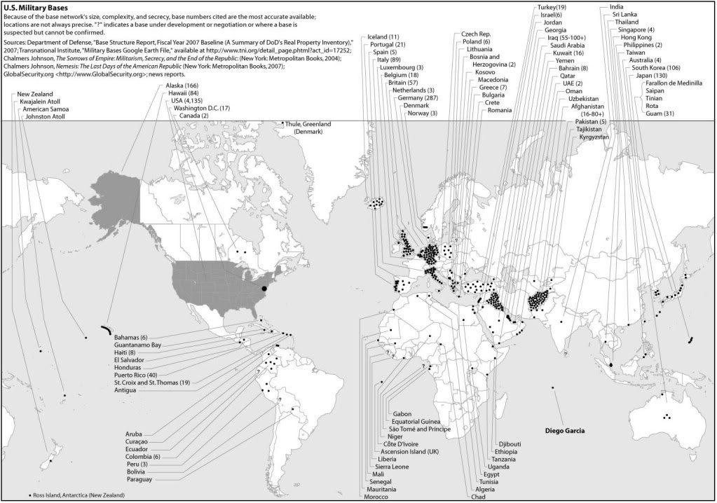 Карта военных баз США